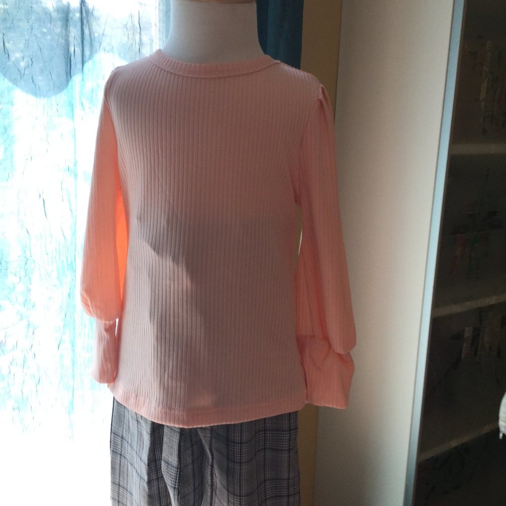 NWT 2pc paper bag  waist plaid  pants and puff sleeve top back to school outfit